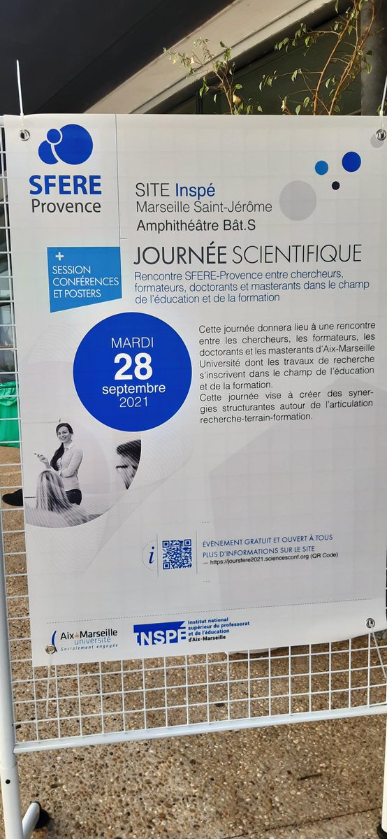 InspeAixMrs's tweet photo. #Recherche #Education #Formation
Journée scientifique #SFEREProvence à l'@InspeAixMrs #Marseille. Rencontre entre chercheurs, formateurs, doctorants et masterants. + Session conférences et posters. https://t.co/ERFnDXjSxq