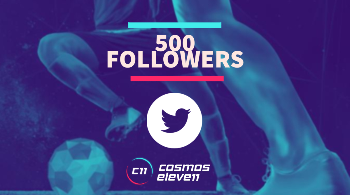 Cosmos_E11even's tweet photo. 🎉500 Twitter Followers!🎉

Thanks to each and every one of you for the support &amp; motivation!

Let's make #C11 the best football manager game in the Cosmos!

Next Goal: 1000 Followers! ⚽️

#NFT #PlayToEarn #c11 #NFTGaming #football https://t.co/NddMMCymIR