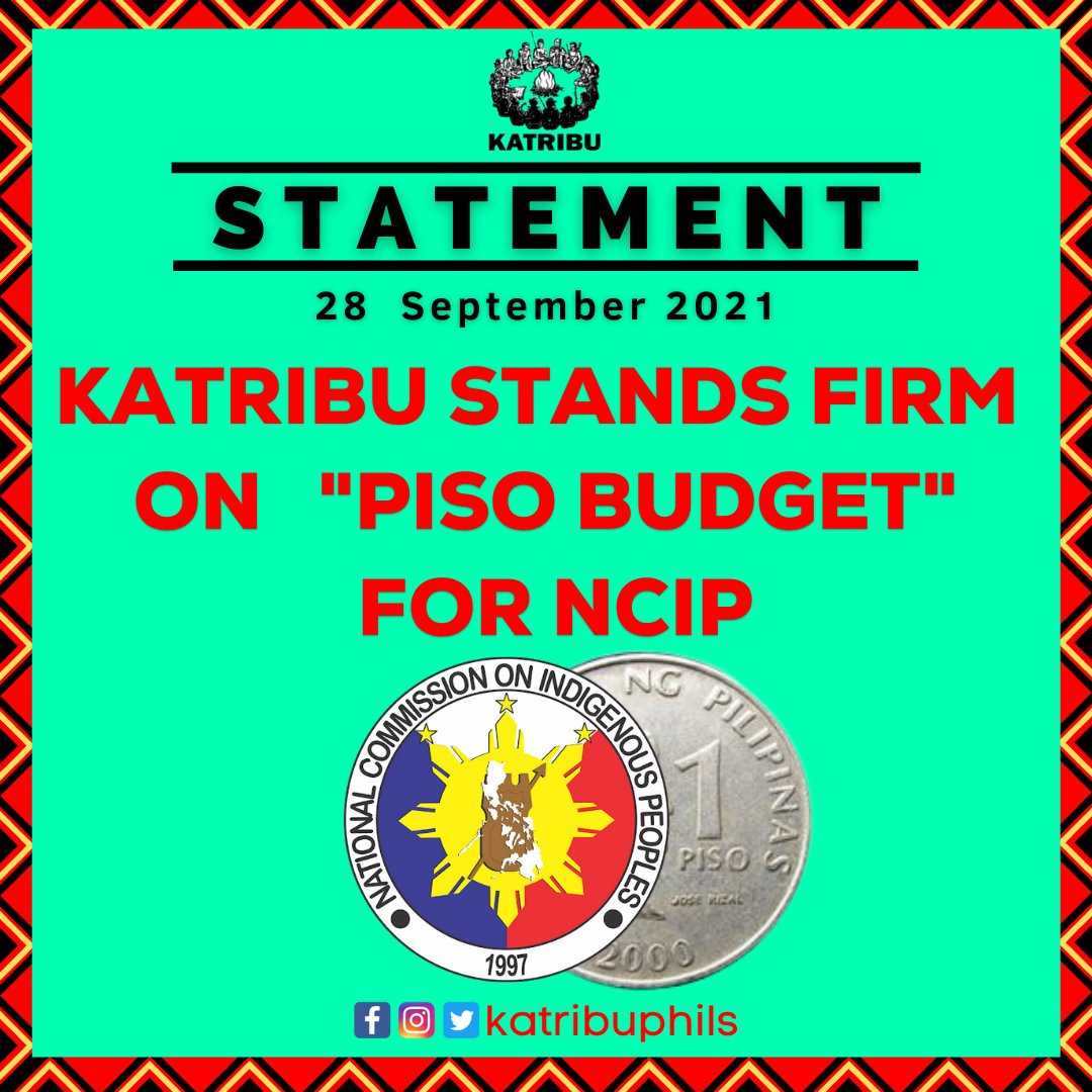 katribuphils's tweet photo. KATRIBU stands firm on “𝗣𝗶𝘀𝗼 𝗕𝘂𝗱𝗴𝗲𝘁” 𝗳𝗼𝗿 𝗡𝗖𝗜𝗣
See Full post here: https://t.co/9nxtgKtGFP
#NCIPPisoBudget
#DefundNCIP
#CapuyanPanagutin
#StopTheAttacks
#StandWithIPs https://t.co/71v8O3Twu1