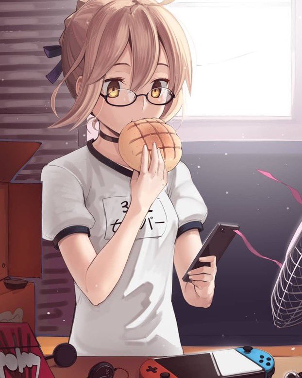 nymph_Circe's tweet image. Xalter just woke up and grabbed a traditional Japanese breakfast bun that had eggs and cheese inside drizzled with chocolate. She grabbed her phone and drooled through her notifications and glanced up. “Mmph~ Good mornin..”

// Good morning post~ 
#cuterp #openrp #FGORP