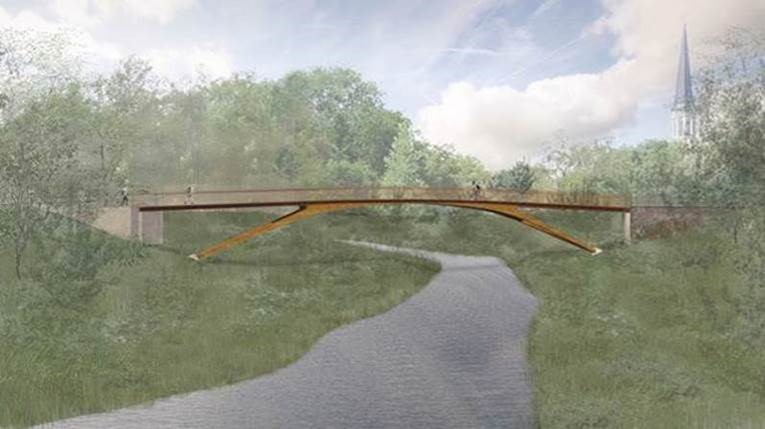 prov_antwerpen's tweet photo. In 2022 #wandel of #fiets je veilig van het dorpshart van #Schelle naar de #abdijsite in #Hemiksem over een gloednieuwe brug. #vlietvallei
#KempensLandschap #VlaamseLandmaatschappij en de provincie Antwerpen #openruimte #verbindingen #Rupelstreek #stapstenen #onthaalplekken https://t.co/W4bocsCYsX