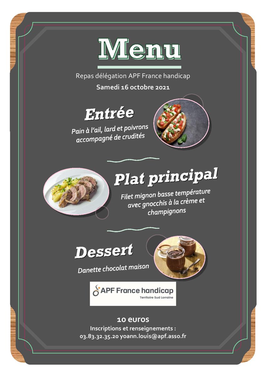Contactez-nous si vous souhaitez participer au repas de la délégation 54 dont voici le menu concocté par notre chef Bertrand Hance!
Le tarif est de 10 euros par personnes et le nombre de places limité alors n'hésitez pas! #MardiConseil