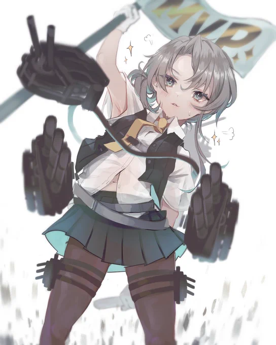お題箱より「野分(艦これ)がMVPでどやっと得意げにしてるイラストが見てみたいです」
野分のMVPボイスとてもかわいくて楽しく描けました☺️

#艦これ #野分 