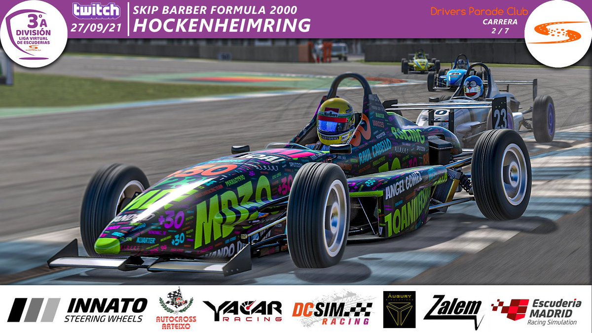 md30_simracing's tweet photo. Muy buena carrera ayer de nuestros pilotos @MartinRacingTea P16 @rcabello01 P24 en @Hockenheimtrack compitiendo en el campeonato de @DriversparadeCb que aprieta la clasificación 💪💪 https://t.co/C3CnamTDqT