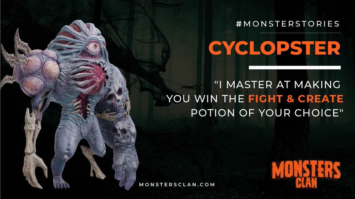 _Monstersclan's tweet photo. โ CYCLOPSTER, MASTER IN HIS TASKS!
Cyclopster has the ability to fight & make potions for you, you'd be lucky to have him!
NFT Marketplace is starting soon on October'11.
keep a sharp lookout to get this one-eyed vicious monster.
๐Checkout his Skills
https://t.co/LzTQFOt8xI https://t.co/YnNqZz3GcA