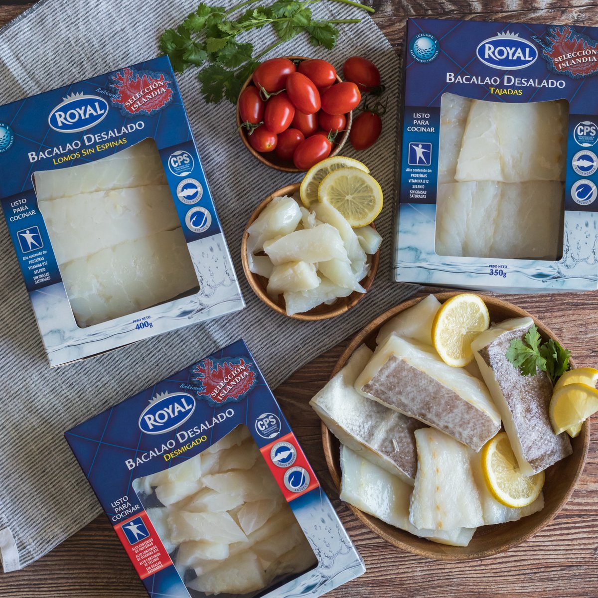 ClubRoyalOnline's tweet photo. ¿Conoces todos nuestros formatos de bacalao desalado?
En lomos, tajadas y desmigado 🐟 Tres opciones que darán mucho juego en tu cocina ayudándote a elaborar numerosas recetas. Además, al ser bacalao desalado ¡está listo para consumir!😉
https://t.co/0pff2lOXoc https://t.co/xW0Kk5MVSE