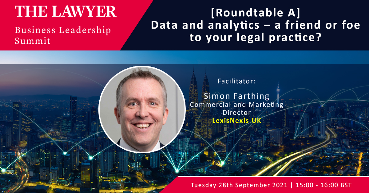 TheLawyerevents's tweet photo. #BLS21 ROUNDTABLE A: Data and analytics – a friend or foe to your legal practice?

Simon Farthing, Commercial &amp; Marketing Director @LexisNexisUK

28.09.21
15:00 - 16:00 BST

If you'd like to attend please email delegates@thelawyer.com https://t.co/4ThY1j4KiQ