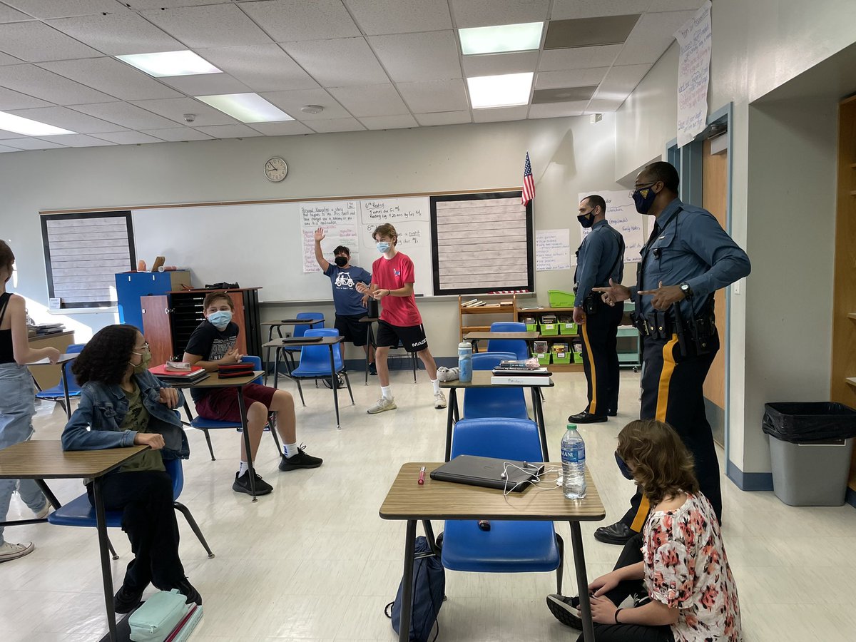 8th grade had some visitors for Morning Meeting (wax museum) this morning. <a href="/FSDVikings/">Farmingdale School</a>