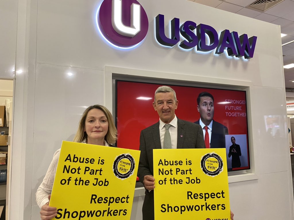 DaveMccrossen's tweet photo. Thank you @jessicamordenmp for the work that you do, and the support you provide to @UsdawUnion members. Shop workers deserve respect. #abuseisnotpartofthejob #respect https://t.co/oL4PdA7E6d