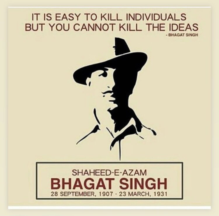 Naintwitting's tweet photo. हमको कुचलने से वे हमारे विचारों को मार नही सकते हैं - श्री भगत सिंह 

#शहीद_भगत_सिंह_जयंती https://t.co/mgIJMTnouC