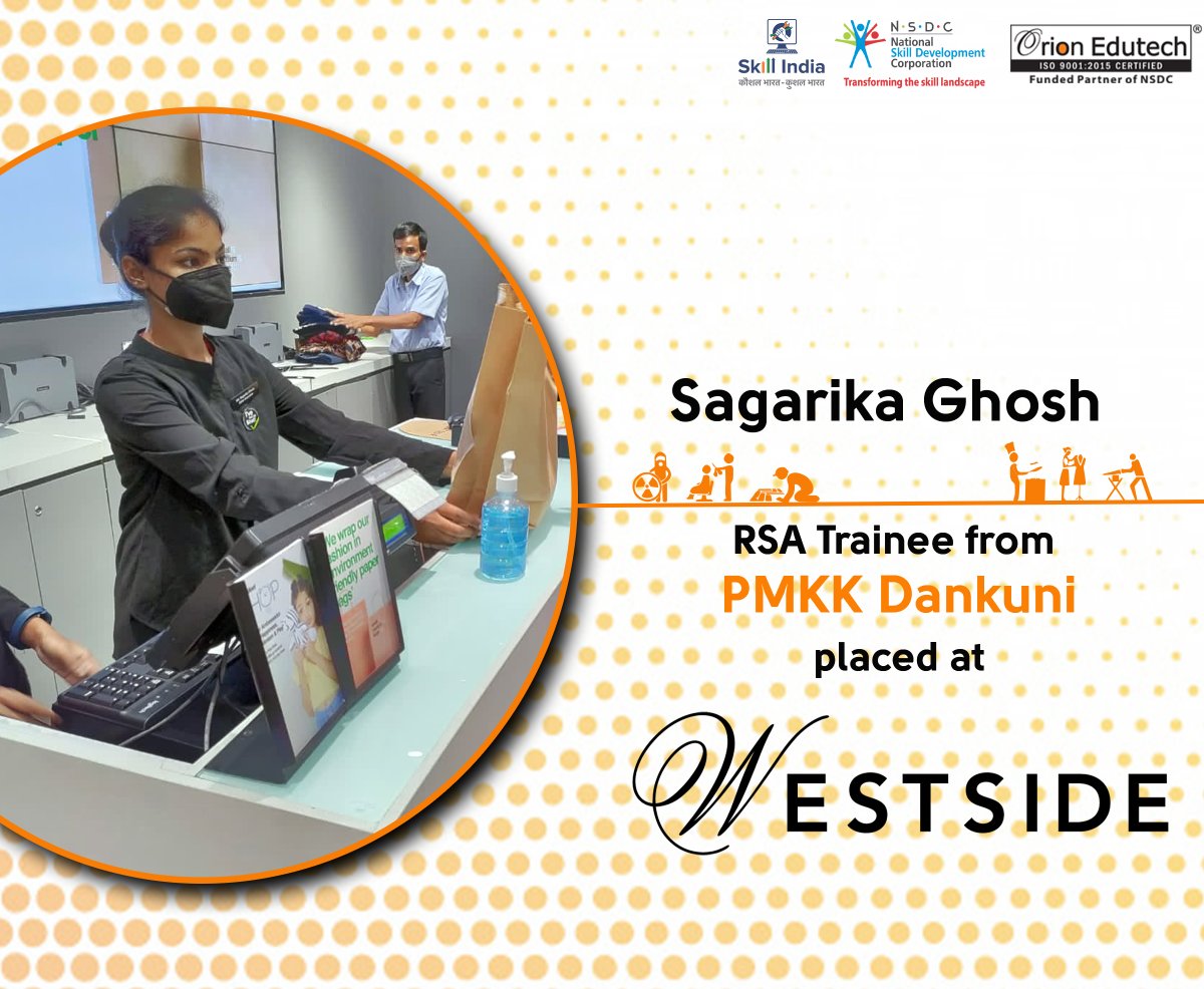 Sagarika Ghosh started working at Westside after completing vocational training in Retail sector from PMKK Dankini.
#PMKVY #SkillIndia