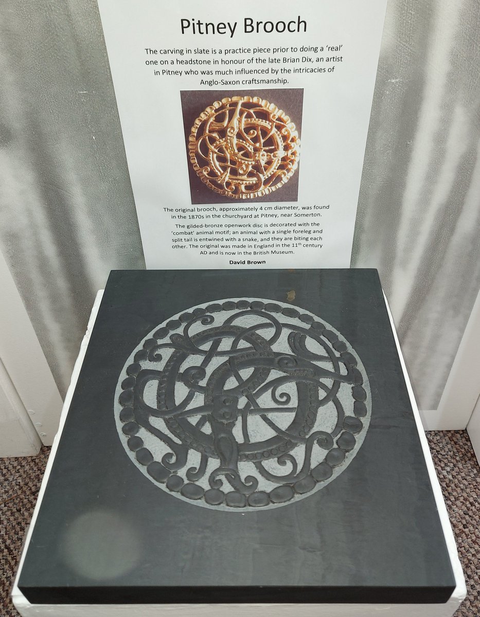 The “Inspiration in Isolation” exhibition at the Guild gallery in Wells focuses on our member’s different responses to the 1st UK lockdown. On show until the 2nd October. This piece, a slate carving by David Brown, is based on the “Pitney Brooch.”
Open 10am-4pm, Tues-Sat.