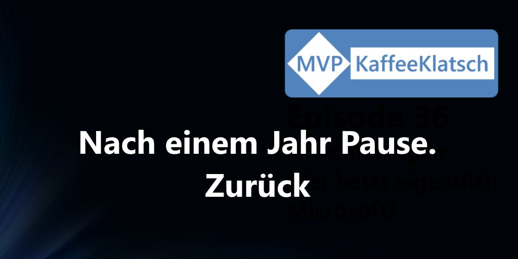 MKaffeeklatsch's tweet photo. Wir sind wieder da. Mit einer neuen Folge des #MVPKaffeklatsch . Es kann sich nur noch um Tage... äh Stunden handeln. https://t.co/QMPzMBe00o