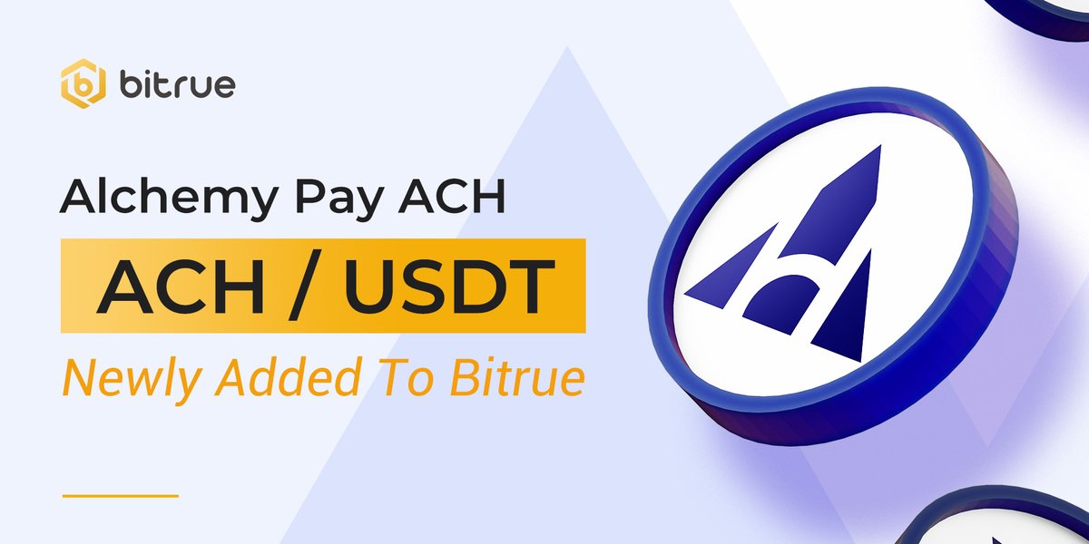 BitrueOfficial's tweet photo. Alchemy Pay ACH is being listed on Bitrue! @AlchemyPay is a fiat and crypto payments system. A new $ACH/ $USDT trading pair will be opened tomorrow at 4:00 UTC https://t.co/xWtslxyIaJ https://t.co/sPY1CjJLI4
