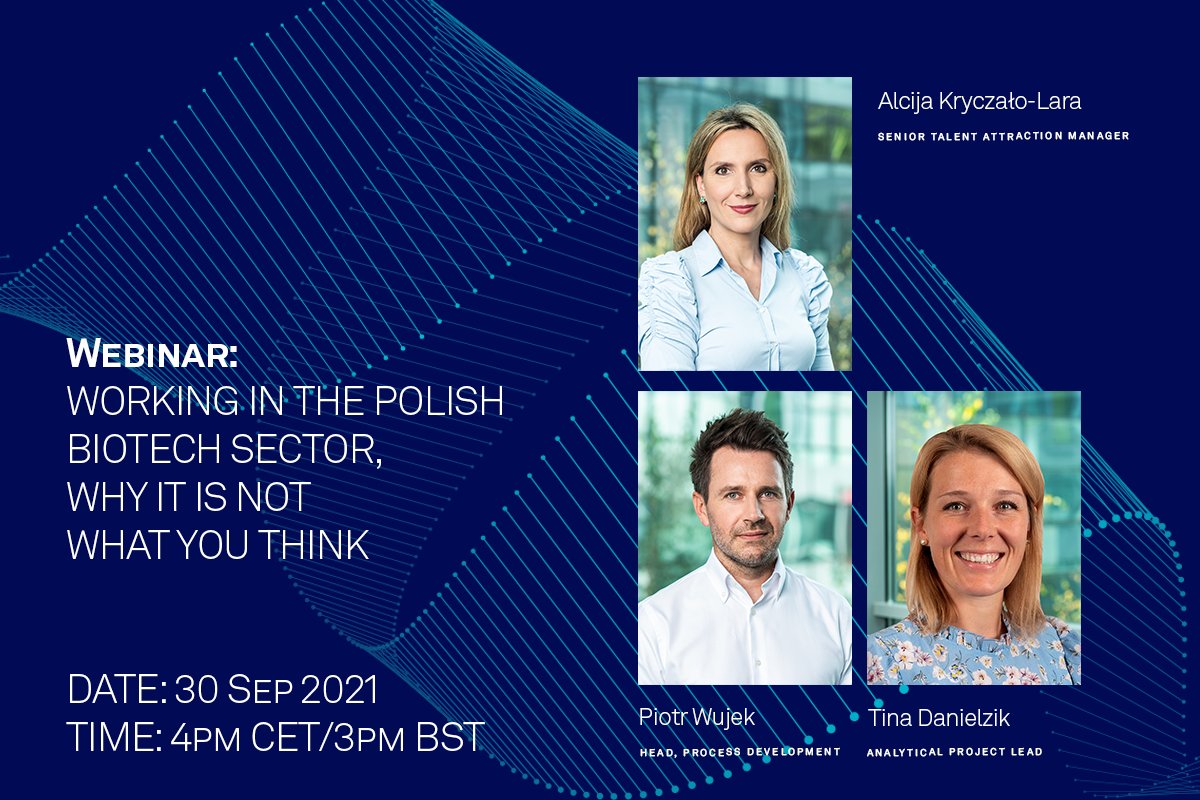 Don’t miss out. Register today to watch this webinar where we will explore why working in the Polish Biotech sector may be different to what you might think. 

lnkd.in/dHtMYgcU
 
#biotech #careersearch #biotechnology #wecare