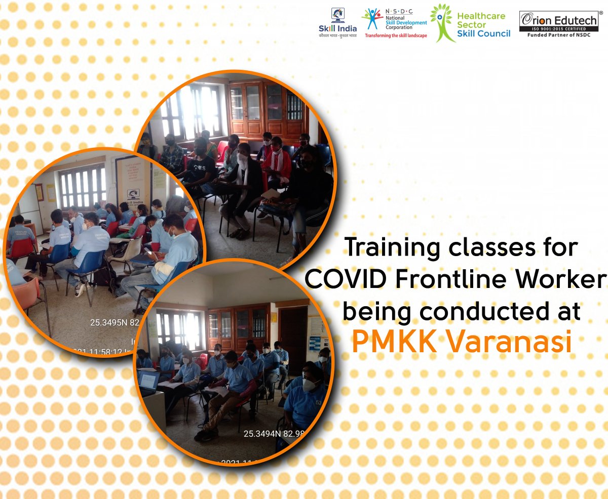 Training classes being conducted for COVID Frontline worker trainees from #PMKK Varanasi.
#SkillIndia #Skill4HealthyIndia