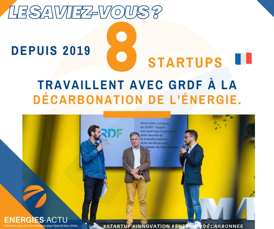 EnergiesActu's tweet photo. Depuis 2019, 8 startups collaborent avec @GRDF sur la décarbonation de l’énergie ✅❇ @axibio @Wavely_France #AntecBiogas @ecotechceram #JacquetDechaume @spark_cleantech #HighCast #EcoAdapt https://t.co/uVZ8SHmr73