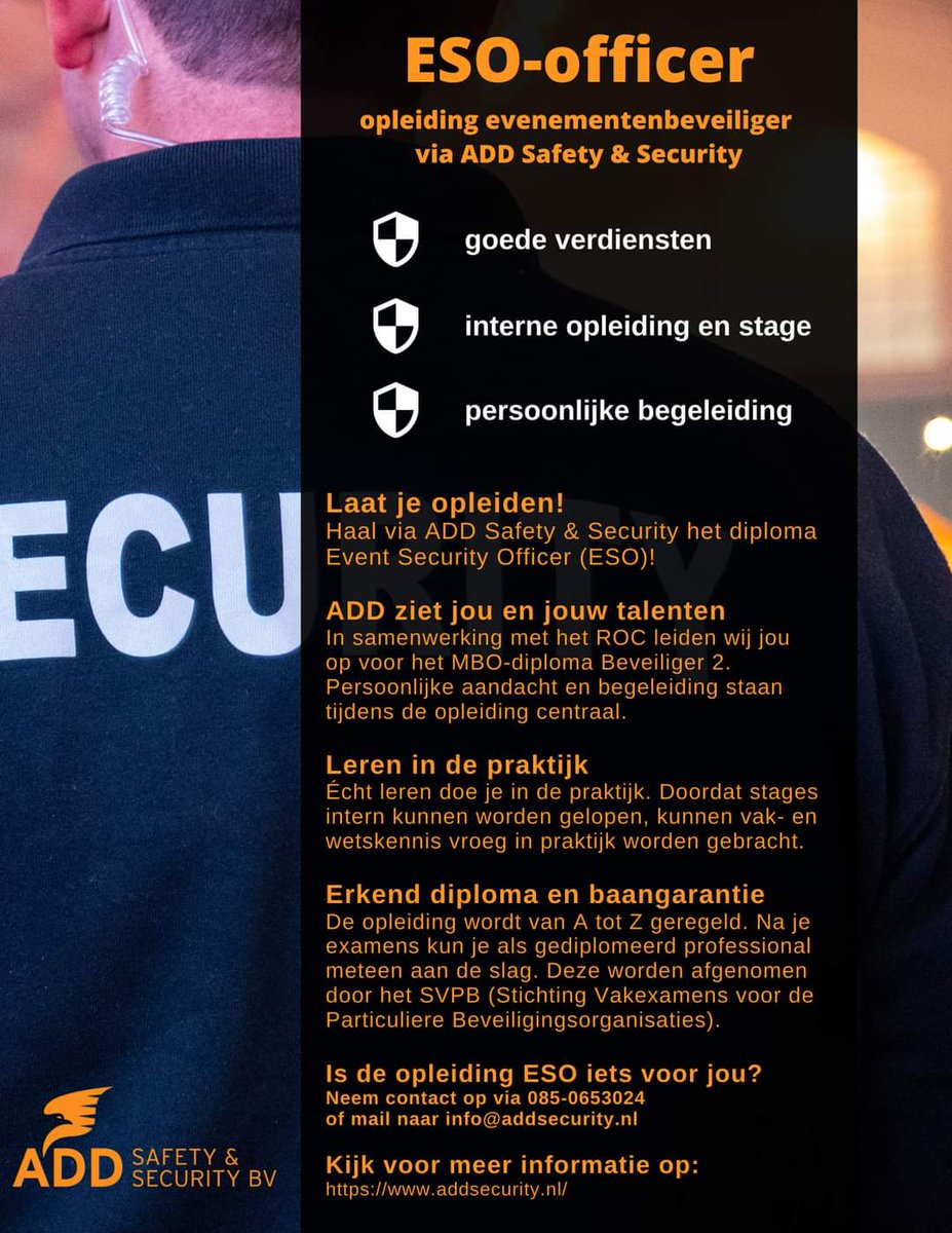 ADD_Security's tweet image. De professionals van de toekomst opleiden door te kijken naar unieke talenten en behoeften. Persoonlijke aandacht, goede begeleiding en baangarantie. Iets voor jou?
linkedin.com/posts/alshetve…