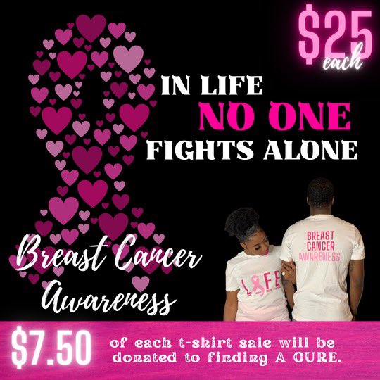 thelifebrandllc's tweet photo. Breast Cancer Awareness is always here and so are our shirt. A percentage of sales are going towards finding a cure so ship with us and support the campaign! #BreastCancerAwareness #linkinbio #LIFEBrandOrNoBrand #BlackOwnedBusiness #BuyBlack #4EssentialsToLIFE #explorepage https://t.co/d0HcyMMUQb