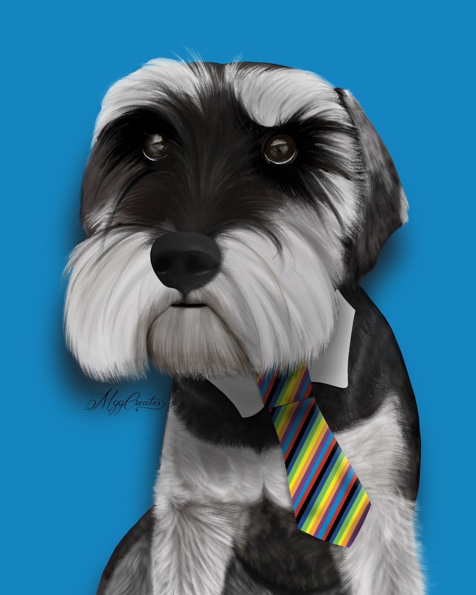 MiniWinston's tweet photo. My momma made this for me! Soon she will run a contest on my IG page; see link in my main page #Procreate #ApplePencil2 #iPad #SchnauzerGang https://t.co/oNCA6vdAMz
