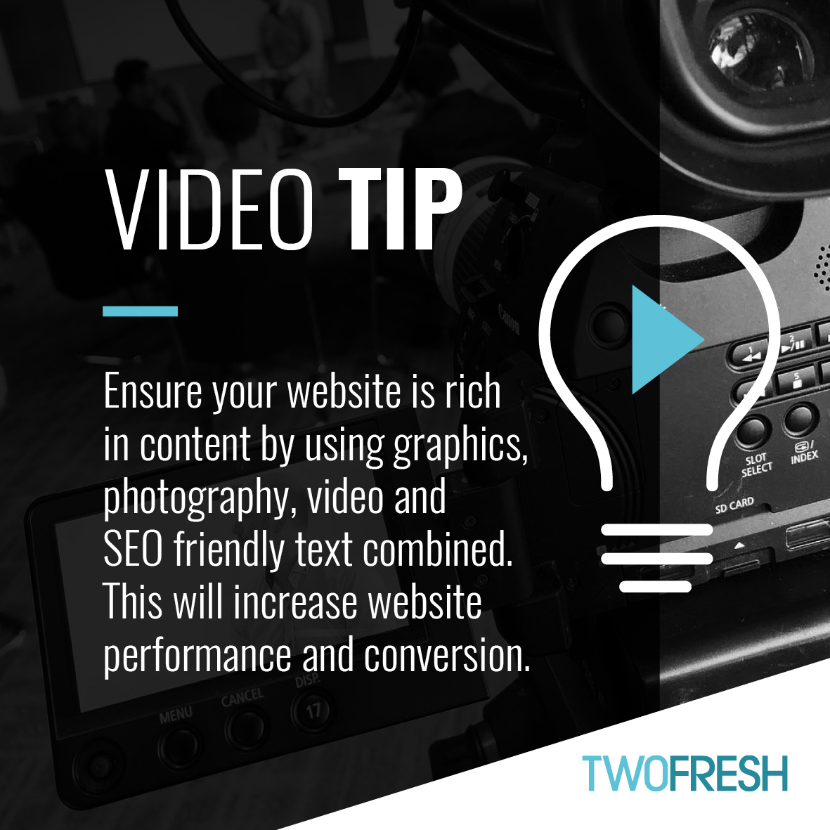 two_fresh's tweet image. ⭐📹 TWOFRESH VIDEO TIP 📹⭐

How to create a successful website we hear you ask? CREATIVE CONTENT 😍

#twofresh #videotips #richcontent #videomarketing #videoproduction #videocontent