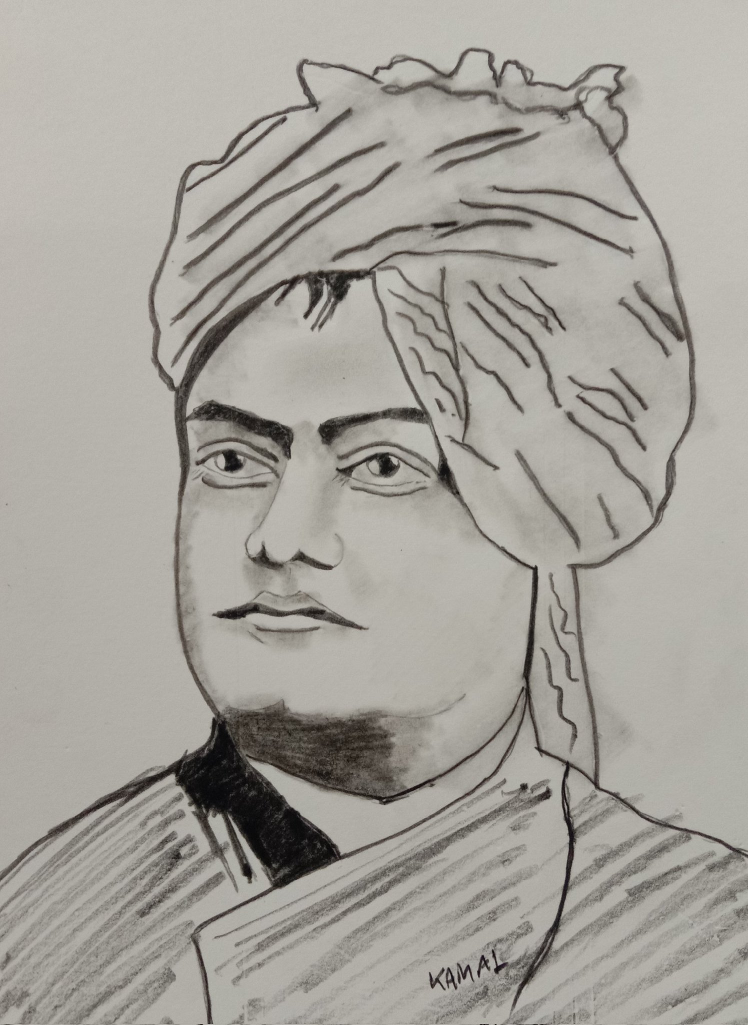 Swami Vivekananda #1 Drawing by Shivkumar Menon - Pixels