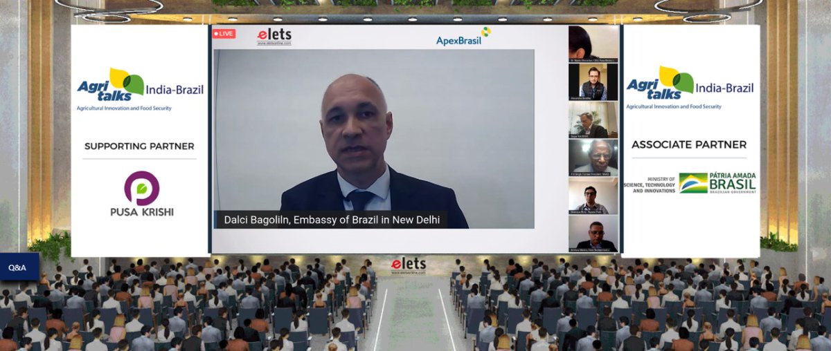eGov Magazine (@egovonline) on Twitter photo Dalci Bagolin, Agriculture Attaché, <a href="/BrazilEmbassyIN/">Ambassador of Brazil to India</a>, said, "Under a programme with <a href="/icarindia/">Indian Council of Agricultural Research.</a> in 2010, five #agriculture #startups were invited to India. This posed a model and was replicated to promote #agritech in India."
#AgriTalks #IndiaBrazil <a href="/ApexBrasil/">ApexBrasil</a> Dalci Bagolin, Agriculture Attaché, <a href="/BrazilEmbassyIN/">Ambassador of Brazil to India</a>, said, "Under a programme with <a href="/icarindia/">Indian Council of Agricultural Research.</a> in 2010, five #agriculture #startups were invited to India. This posed a model and was replicated to promote #agritech in India."
#AgriTalks #IndiaBrazil <a href="/ApexBrasil/">ApexBrasil</a>