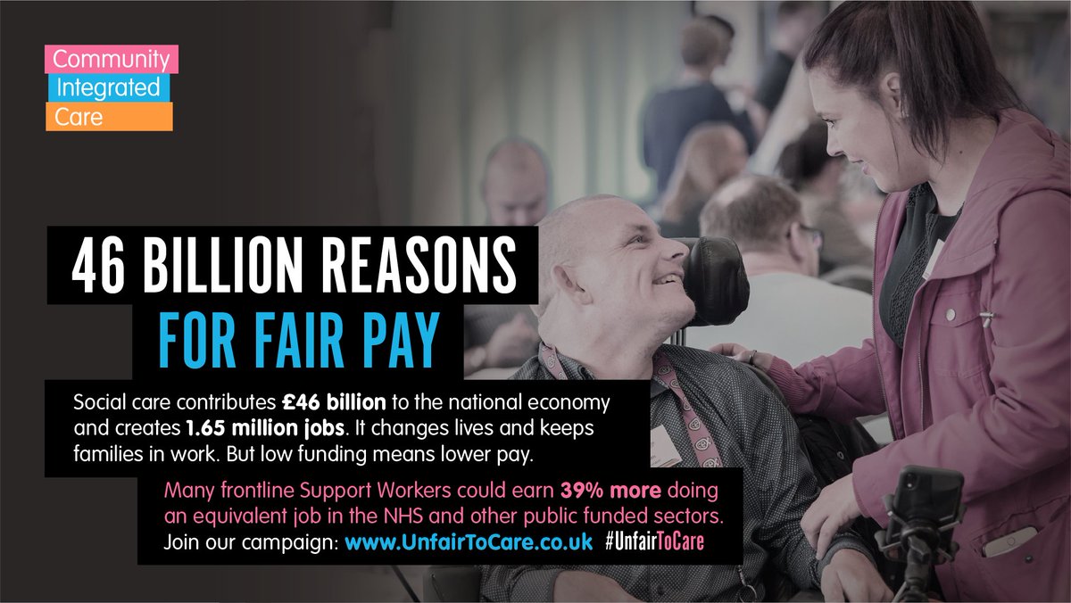 ComIntCare's tweet photo. Social care reform can happen and is justified.
Social care contributes £46bn to the national economy, provides 1.65 million jobs and reduces spend on other public services. (📊key figures from https://t.co/183Ue1FYte )
We're calling for change #TimeForAFairDeal #UnfairToCare https://t.co/Cv9P4ezcOZ