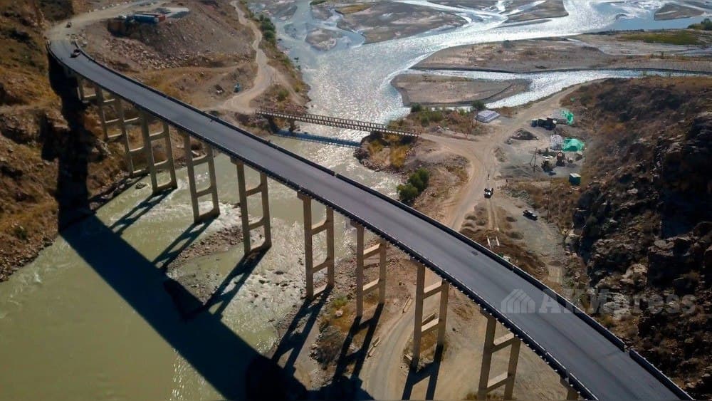 Дорога северный 2. Нарын Казарман мост. Эстакадный мост Кыргызстан.