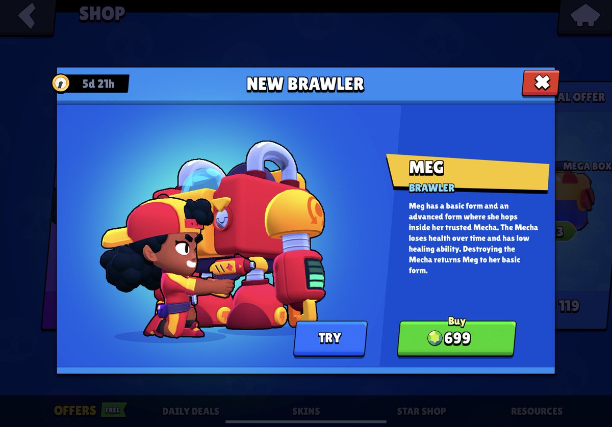 Doing a Giveaway for the New Brawler Meg (1 x $40) 

To Enter:
- Follow me &amp; <a href="/Cursed_BS/">Cursed🥀</a> 
- like and RT
- Tag 2 Friends 

Winner picked in 3 days! (PayPal or Giftcard Only)
