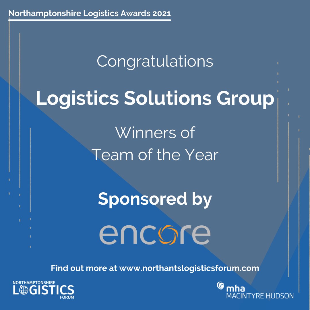 logistics_forum's tweet photo. Congratulations to Logistics Solutions Group, winners of Team of the Year, sponsored by @EncorePersonnel. 🏆

Well done to all other finalists of this category! 💃

#LogisticsAwards #Logistics #NorthantsLogistics https://t.co/Hz4CyWYEA6