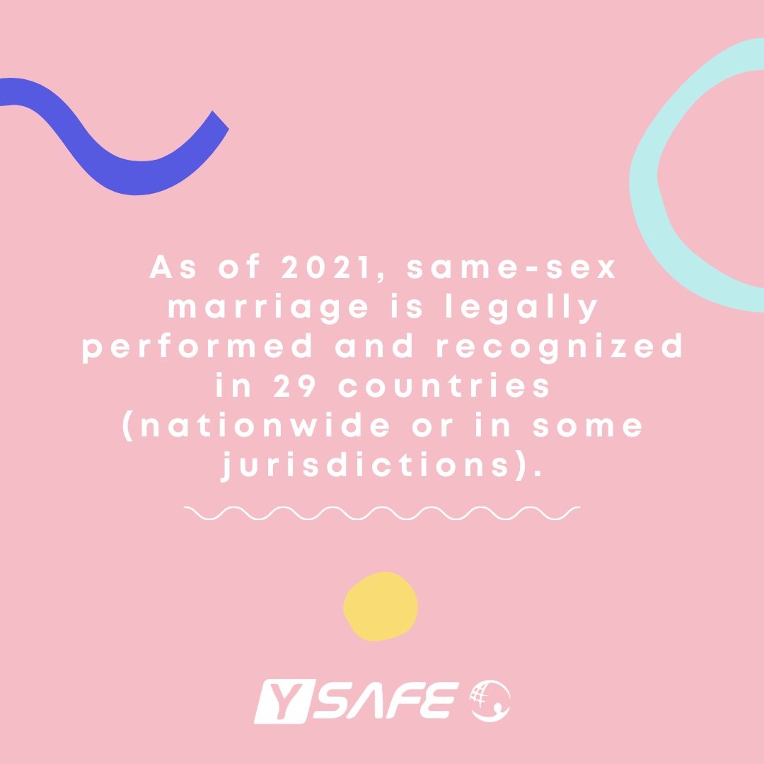 🏳️‍🌈As of 2021, same-sex marriage is legally performed and recognized in 29 countries (nationwide or in some jurisdictions).

The right to marry a person of one’s choice is integral to the right to life &amp; liberty.

#LoveIsLove #SRHR #LGBTIA