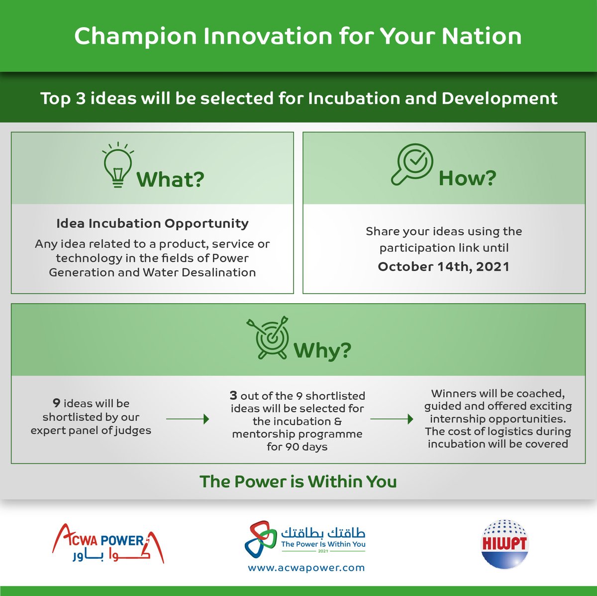 Acwa_ar's tweet photo. Power and water are essentials of life and impact millions of people. Do you have an idea in power and water desalination that can bring transformative change? Share your idea with #ThePowerIsWithinYou 2021 and bring your ideas to life. Register now https://t.co/g14NNoc2b2 https://t.co/kuWk91e74Q