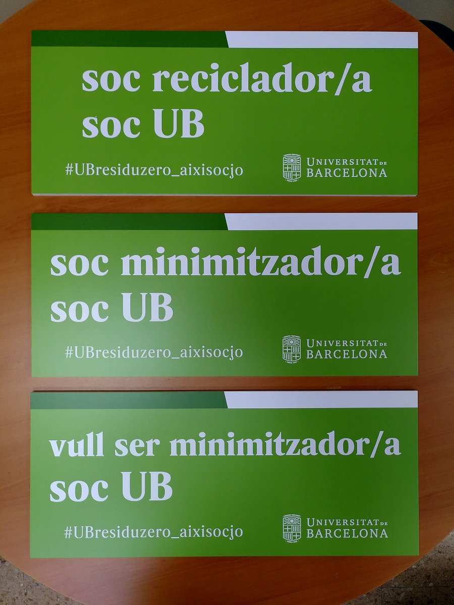 mediambient_UB's tweet photo. Soc reciclador ♻️. Soc minimitzador ⬇️🚮. UB residu zero, així soc jo! 😃✌️
Nova campanya #UBresiduzero_aixisocjo:
ℹ️ https://t.co/k9zBP3Z9ki
#residusUB #residus #residuzero #zerowaste #UniBarcelona #fotoreclamUB https://t.co/kxNUIe4qcK