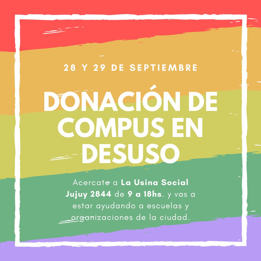 HOY Y MAÑANA!

En <a href="/SocialUsina/">La Usina Social</a> 

Jujuy 2844 de 9 a 18hs

#donación #obsolescenciapostergada #rosario
