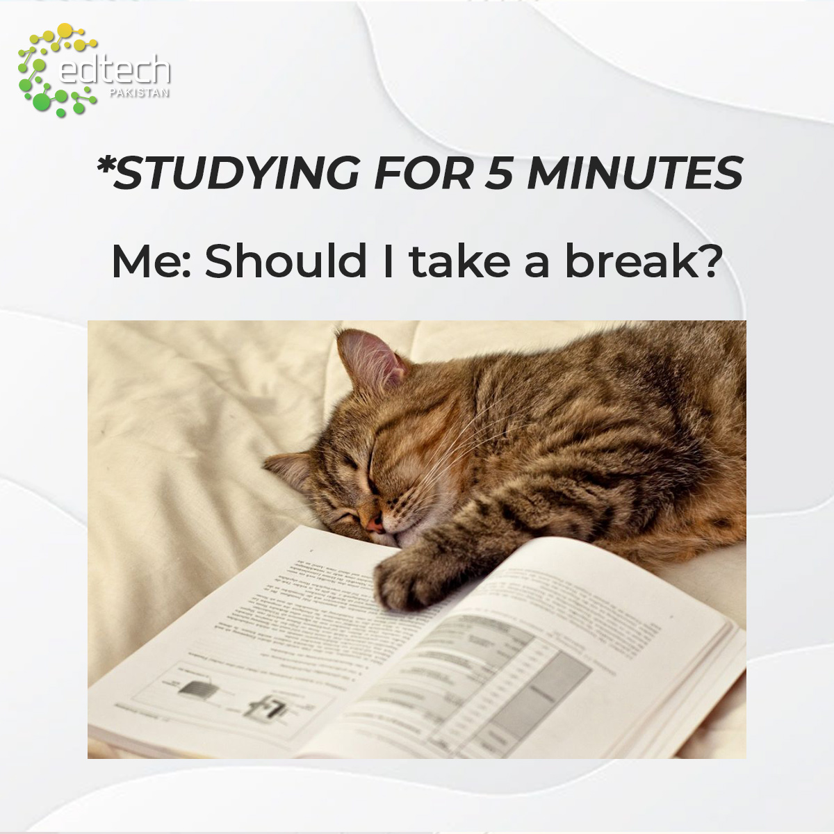 Edtech_Pakistan's tweet photo. Everytime! 😅
Raise your hand if you relate ✋🏽⁣
#Edtechpakistan #edtech #meme #studymotivation #keeplearning https://t.co/I6pyd6X2Iu