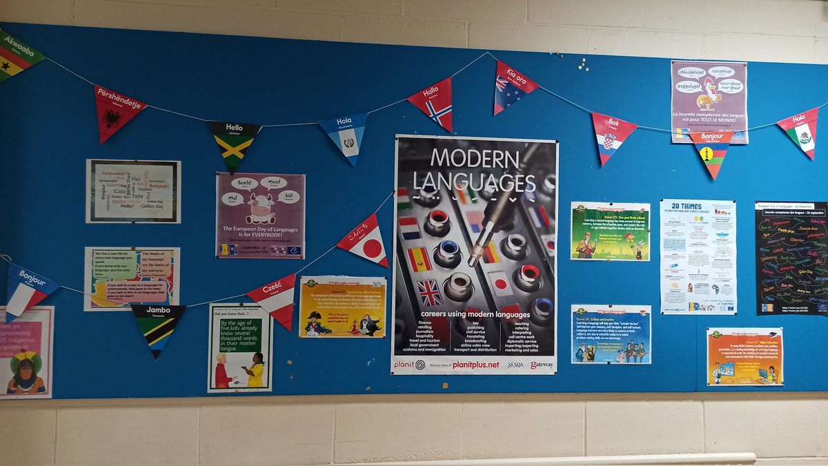 mr_sisdeli's tweet photo. Colourful walls to celebrate the European day of languages. Pupils will have factfinding missions and learn the importance of leaning languages. @MonifiethHigh @Mhsmodernlangu1 https://t.co/zXIOJNOjrx
