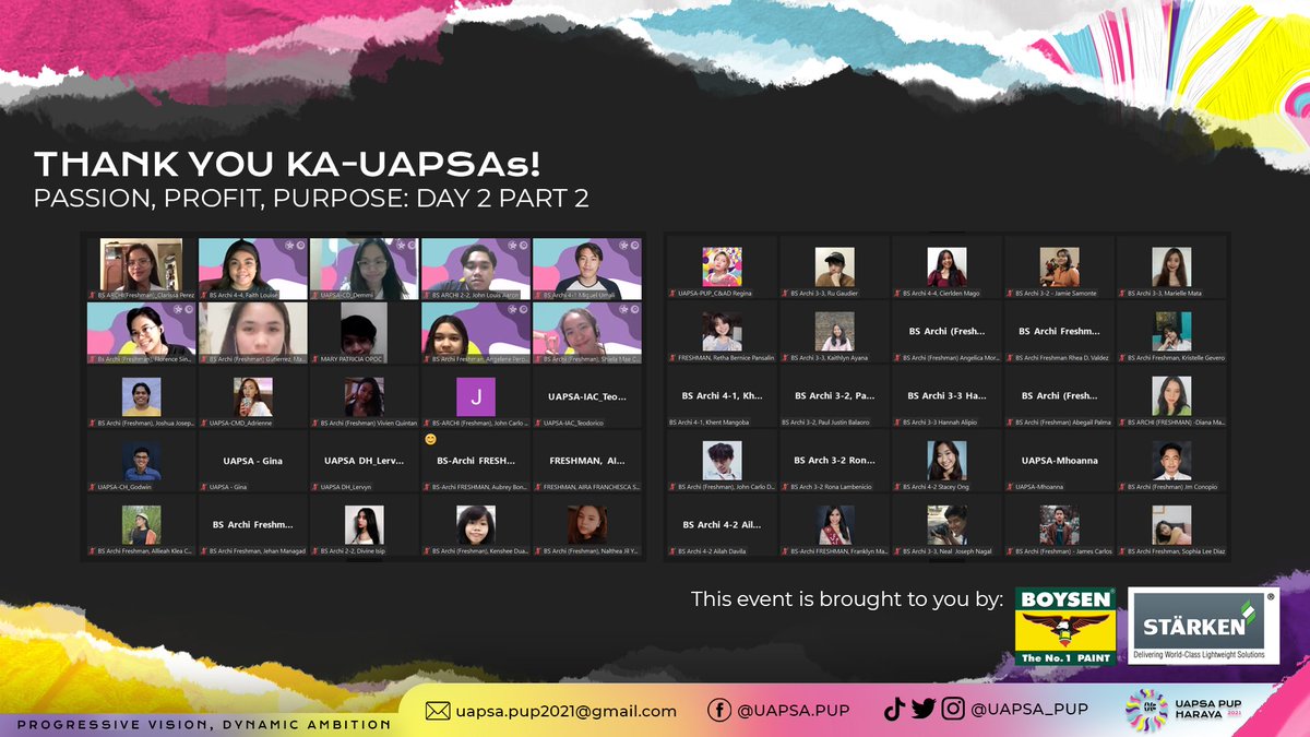UAPSA_PUP's tweet photo. We thank our 120+ participants who joined the second and final day of our Paradigm Shift Webinar Series today! 🥰

See you all on our Acquaintance Party this Friday! ❤️

#ProgressiveVision
#DynamicAmbition
#WeAreUAPSA
#UAPSA21
#UAPSAPUP https://t.co/m8HW9ZKKeh