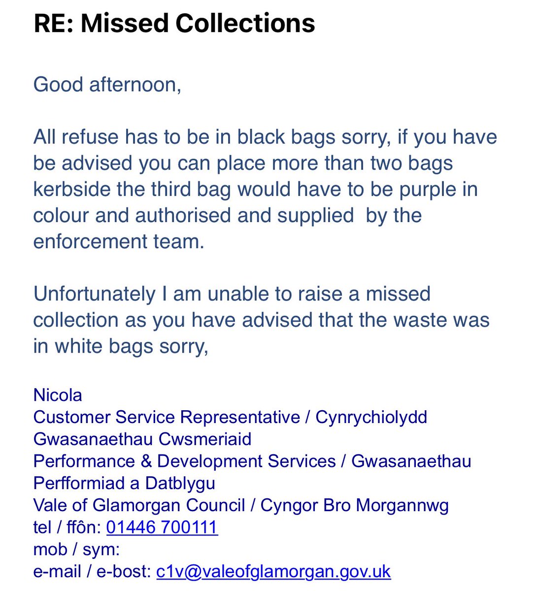 Lee and France (@leeandfuzz) on Twitter photo Please can I get a sensible response <a href="/VOGCouncil/">Vale Council 🏴🇺🇦</a> if it hasn’t mattered for years why are white bin bags now an issue. Certain bins are difficult to get ‘black’ bags for. Please can I get a sensible response <a href="/VOGCouncil/">Vale Council 🏴🇺🇦</a> if it hasn’t mattered for years why are white bin bags now an issue. Certain bins are difficult to get ‘black’ bags for.
