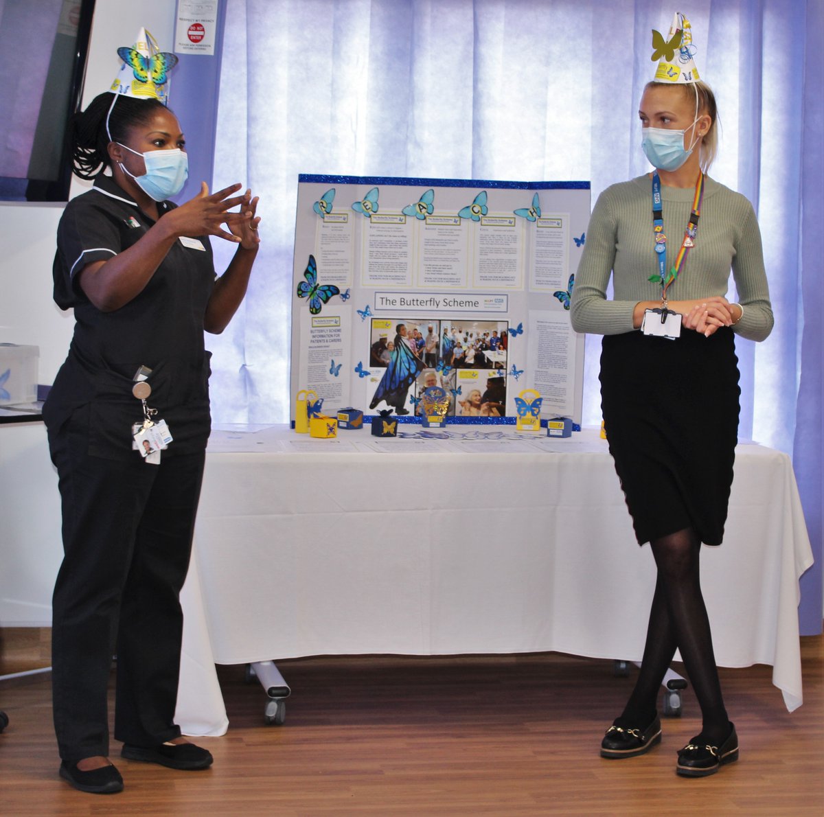 Yesterday, Marigold Ward at Meadow Court re-launched the Butterfly Scheme.  Today, we are getting ready for the re-launch on Poppy Ward. #dementia #memory #butterflyscheme  Don't forget you can join us virtually tomorrow at 13:30hrs - see yesterday's tweet for the link!