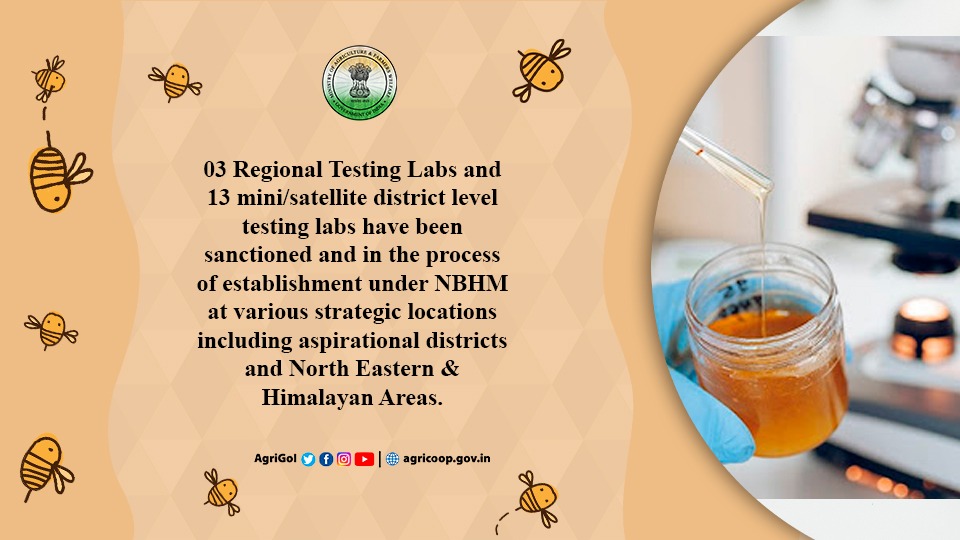 03 Regional Testing Labs and 13 mini/satellite district level testing labs have been sanctioned and in the process of establishment under NBHM at various strategic locations including aspirational districts and North Eastern &amp; Himalayan Areas.
#NBHM
