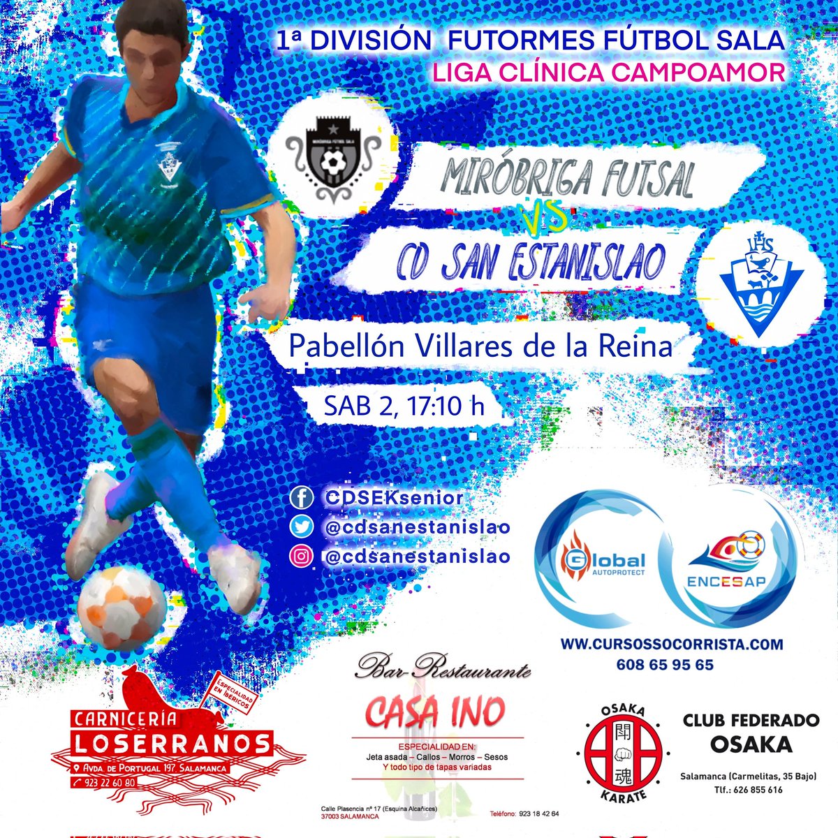 JORNADA 2 - ¡SALSEITO BUENO! Este fin de semana ya empieza lo fuerte.
Nos enfrentamos a un viejo conocido, con buena gente y gran nivel. Un partido que siempre es un gusto de jugar, por el nivel que alcanza. <a href="/mirobrigafutsal/">Miróbriga Futsal</a>
el sábado nos vemos amigos!! 😈💪
DALE CDSEK!!