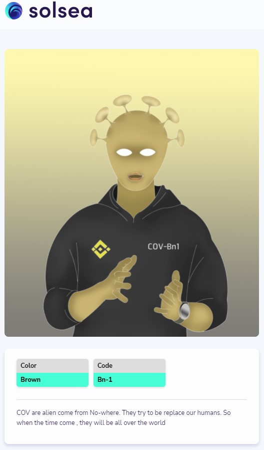 COV are alien come from No-where. They try to be replace our humans. So when the time come , they will be all over the world

4th COV-Bn1
solsea.io/nft/CDktdw4AkG…

<a href="/SolSeaNFT/">SolSea</a>
 #SOLSEA  #NFTCommunity  #NFTcollections  #SolanaNFTs