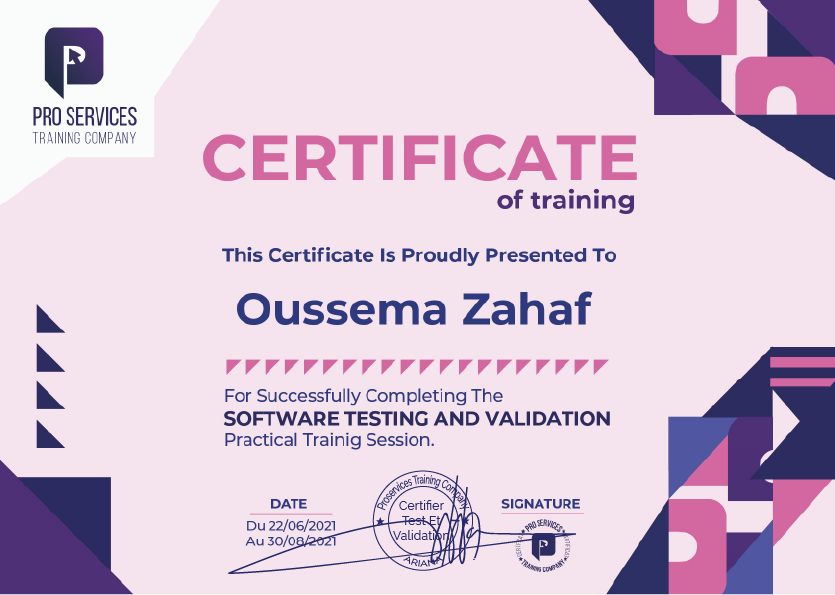 proservicetrai1's tweet image. 𝐟𝐨𝐫𝐦𝐚𝐭𝐢𝐨𝐧 effectuée avec succès!
Félicitations à tous nos candidats. #𝐏𝐫𝐨𝐬𝐞𝐫𝐯𝐢𝐜𝐞𝐬_𝐓𝐫𝐚𝐢𝐧𝐢𝐧𝐠_𝐂𝐨𝐦𝐩𝐚𝐧𝐲 vous souhaite un excellent parcours professionnel.
 +216 58 98 56 08
#Certificate_of_Training #Test_et_Validation #Testeur #Succès #IT #Technology