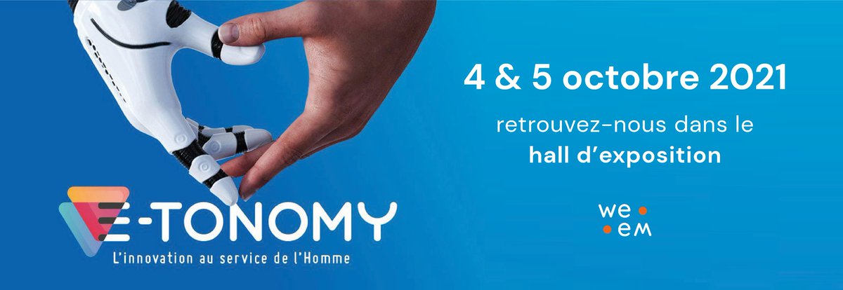 📅  @E_Tonomy 2021 

➔ 4 &amp; 5 octobre
➔ Campus des Mureaux
➔ Hall d'exposition

Venez nous rencontrer et découvrir la Weem 🚀
C'est aussi l'occasion d'échanger sur des sujets comme l'inclusion numérique et l'e-santé !

ℹ️e-tonomy.fr

#innovation #etonomy2021