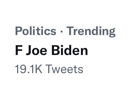 F Joe Biden is trending