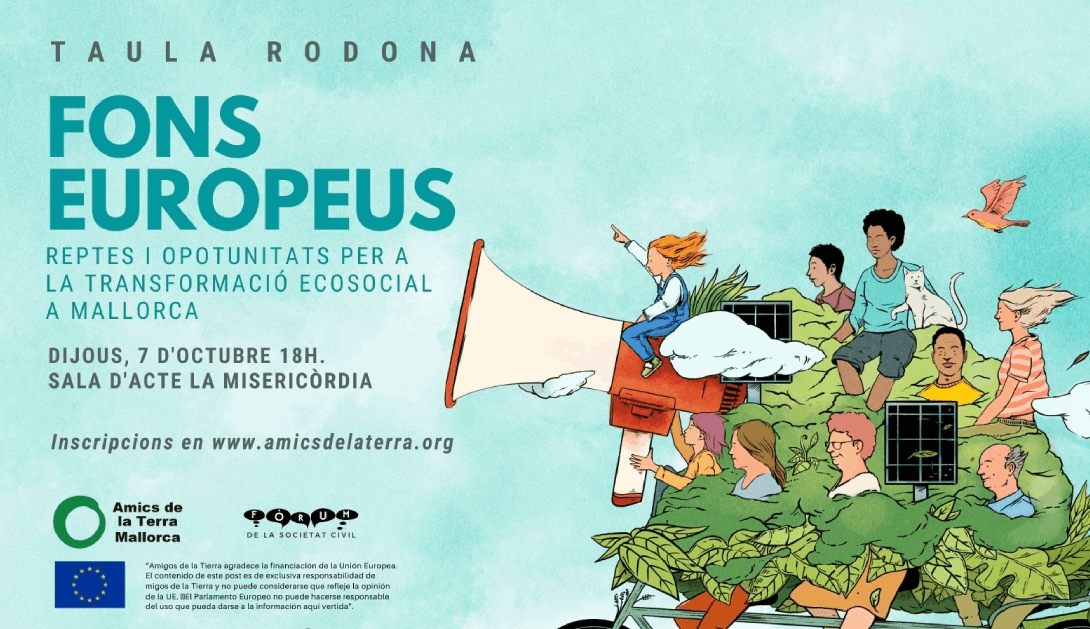 AmigosTierraEsp's tweet photo. Los fondos europeos #NextGeneration ¿a qué se van a destinar? ¿Llegarán al mundo rural? ¿Servirán para la transformación ecosocial o solo taparán agujeros del modelo económico actual?
Esto y más este 07/10 📆 de la mano de @AmicsdelaTerra #ActinSolidarity
https://t.co/dLJ80U6upV https://t.co/QliaNXnXON