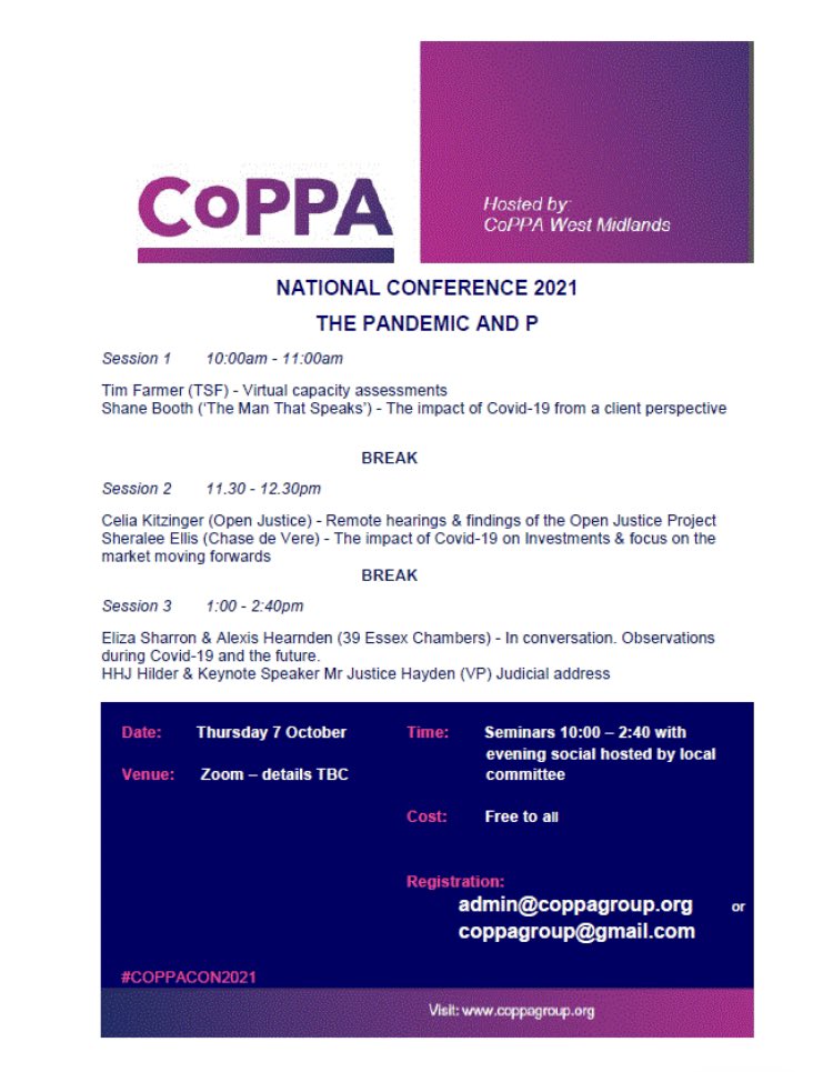 *updated agenda* #COPPACON2021