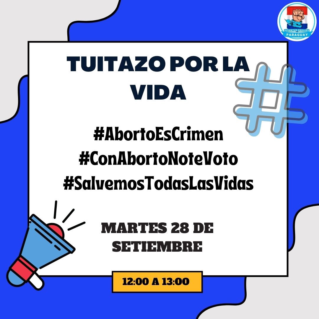 ¡Hoy a las 12:00pm! 💙

#AbortoEsCrimen
#Conelabortonotevoto
#SalvemosTodasLasVidas