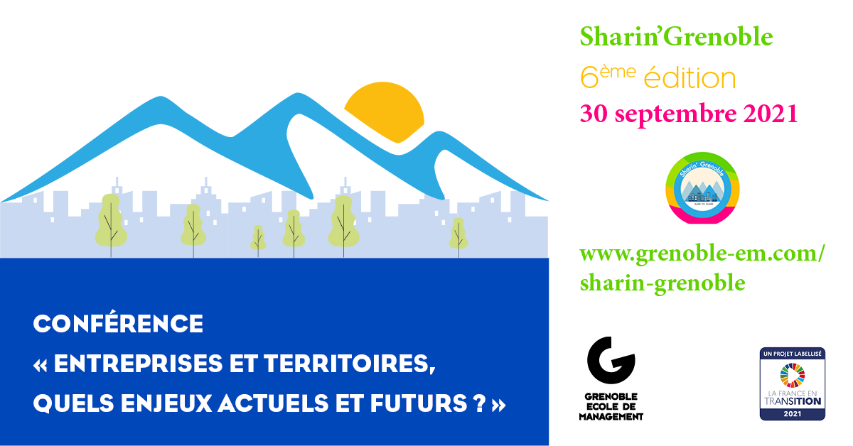 Quel lien entre les entreprises et leurs territoires d'implantation ? Y a-t-il un enjeu stratégique ?
En qualité d'animateur, j'interviendrai ce Jeudi 30/09 à 18h à l'occasion du #SharinGrenoble 
grenoble-em.com/agenda-sharing… 
#Transition #Territoires #EnjeuxSociétaux 
<a href="/Grenoble_EM/">GEM - Alpine Business School</a>